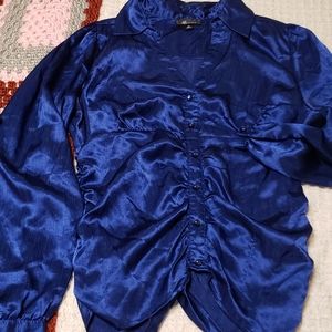 By AB studio XL Shiney blue blouse
